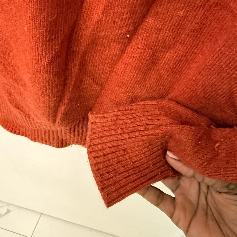 J. Crew Vibrant Orange Knit Sweater Size L